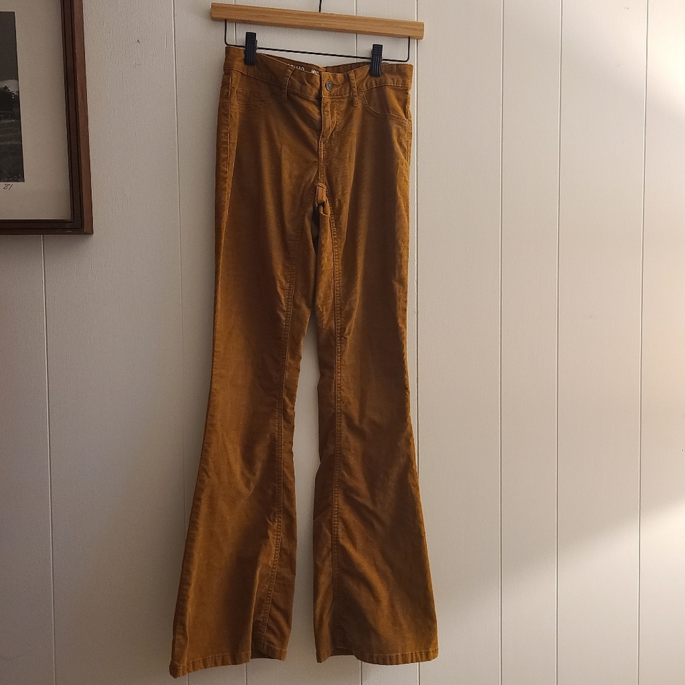 Mid-rise corduroy flares